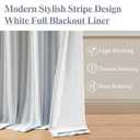 ZJDECOR Blue Striped Blackout Curtains 84 Inches Length,Ticking Stripe on White Cotton Blended Light Filtering Fabric with White Liner,Modern Bedroom Window Treatment,Back Tab Rod Pocket,55" Wx84 Lx2