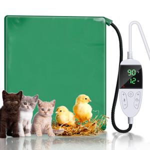 Chicken Heating Pad with Adjustable Digital Thermostat for Baby , Chicken Coop Heater Chick Brooder Coop Supplies, Waterproof Pet Heating Plate for Cats Dogs with Chew Resistant Cord