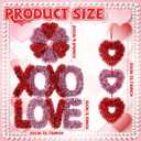 Soulchen 4 Pcs 13.78 Inch Valentine's Day Tree Decorations Large Heart Glitter Tinsel Ornaments Love XOXO Valentine Heart Tree Topper Red Pink Metallic Foil Wreath for Party Door Wall Indoor Outdoor