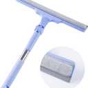 Shower Squeegee for Glass Doors, Cleaning Tile Wall, Car, Windshield Squeegee with 12" Blade and 15" Long Handle Bathroom Cleaner Tool for Household Home Window Mirror,