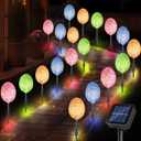 Enhon Solar Easter Egg Lights with Stake, 25FT 20LED Easter Egg Pathway Lights for Easter Outdoor Decorations, 8 Lighting Modes Pastel Easter Egg Lights Easter Stake Lights for Yard Garden Path Lawn