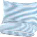 EIUE Bed Pillows for Sleeping 2 Pack Queen Size Super Soft Down Alternative Microfiber Filled Pillows, Pillows for Side and Back Sleepers,20 x 30 Inches, Blue