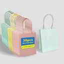 XIAMUY 30Pcs Mini Party Favor Bags, Pastel Gift Bags With Handlles, Tiny Goodie Bag, Easter Treat Sacks, Perfect For Kids Birthday, Candy, Baby Shower, Wedding, Classroom, 4.7x5.9x2.3 Inch (Assorted)