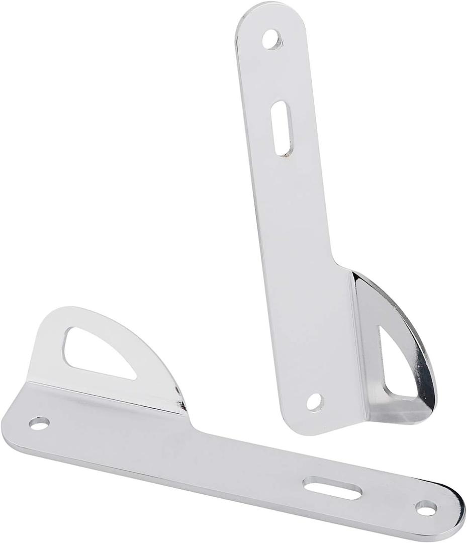 1 Pair Chrome Front Fork Teardrop Tie-Down Brackets and Hardware Kit Compatible with 1993-2023 Harley Touring Road King Street Glide Electra Glide Road Glide