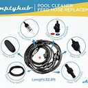G6 Pool Cleaner Feed Hose Replacement for Zodiac Polaris 280 380 Black Max pool cleaner (Not compatiable With Polaris 360)