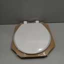 Mayfair Cassel Slow Close Toilet Seat, Easy Clean, Non Slip Premium Wood Seat, Easy Install, Made in USA, Round, White