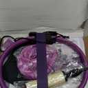 LIONSCOOL Pilates Ring Set  14" Anti-Deformation Magic Circle with Padded Handles, Mini Ball, Resistance Bands, Guide & Bag (Purple)