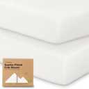 KeaBabies 2-Pack Organic Crib Sheets for Boys, Girls - 52x28 Fitted Crib Mattress Sheet Neutral, Breathable Jersey Cotton Cover for Baby Bed, Toddler Mattress, Soft & Cute Prints (Soft White)