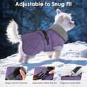 Dog Coat, Waterproof Dog Winter Jacket with Adjustable Buckle, Reflective Turtleneck Pet Snow Vest Warm Fleece Sweater for Small Medium Large Dogs - Purple, S