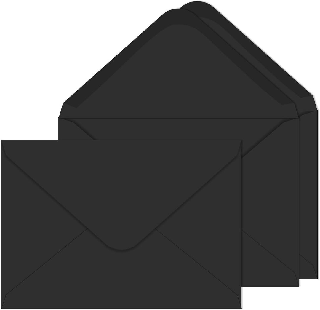 A7 Envelopes 100 Pack Black Envelopes 5x7 V-shaped Flap, Suitable for 5x7 Photos, Cards, Weddings, Invitations, Announcements, Baby Gifts 5.25 "x 7.25" (Black) A7 Envelopes 100 Pack Black Envelopes 5x7 V-shaped Flap, Suitable for 5x7 Photos, Cards, Weddings, Invitations, Announcements, Baby Gifts 5.25 "x 7.25" (Black)