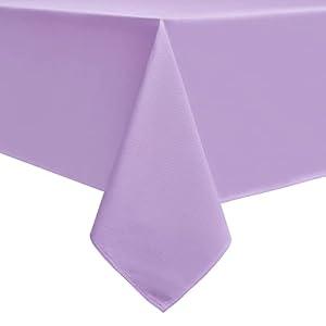 Romanstile Spring Rectangle Tablecloth - Waterproof and Wrinkle Resistant Washable Polyester Table Cloth for Kitchen Dining/ Party/ Wedding Indoor and Outdoor Use (52 x 70 inch, Lavender)