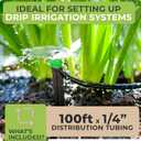 CARPATHEN 1/4 Drip Irrigation Tubing - 100 ft Black Drip Irrigation Hose Perfect for DIY Garden Irrigation System, Hydroponics, Misting, or as Blank Distribution Tubing for Any Garden Project