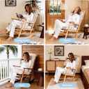 Big Hippo Rocking Chair Cushions Set with Ties, Tufted Thick Back and Seat Pads for Wooden Glider & Nursery, Velour Lumbar Support to Relieve Tailbone Pain for Indoor Office (Beige)
