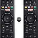 Ogilly RMT-TX100U Replacement Remote Control for Sony TVs, Bravia, 4K UHD LCD LED HD Smart TVs with Netflix Shortcut Buttons, Black (Pack of 2)