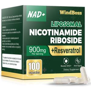 NAD Nicotinamide Riboside Resveratrol, Liposomal NAD Supplements for Women & Men, NMN Supplement Alternative, NAD Supplement - 100 Capsules (100 Count (Pack of 1))