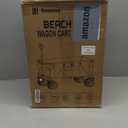 Navatiee Big Wheels Collapsible Wagon Cart Foldable, Heavy Duty Beach Wagon with Silent All-Terrain Wheels, Folding Utility Grocery Cart with Side Pocket and Brakes for Camping Garden Sports, Black (140L)