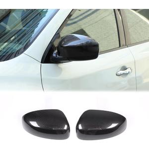 Rear View Mirror Cover Compatible with Nissan Pathfinder 2013-2018,Rear View Mirror Cover Cap Molding Trim Exterior Accessories (Carbon Fiber Pattern)
