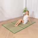 MAXYOYO Japanese Tatami Mat 100% Rush Grass Portable Folding Mat Futon Mattress Firm Traditional Floor Bed 79"x39"x0.47"