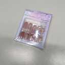 Fall Press on Nails Medium Square Fake Nails Glitter Gold False Nail Burgundy and Maple Leaves Design Autumn Full Cover Gel Artificial Nails Stick on Nails for Women Girls 24 PCS