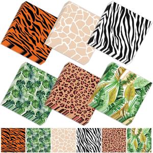 120Pcs Jungle Safari Wild Animal Party Supplies Disposable Jungle Zoo Animal Print Tropical Paper Napkins for Birthday Party, Baby Shower and Safari Theme Decorations, 6 Style