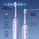 Electric Toothbrush with Water Flosser Combo for Teeth Brushing & Flossing, Sonic Electric Toothbrush for Adults, Cordless Water Flosser for Home & Travel, Portable Travel Case Included