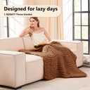L'AGRATY Chunky Knit Blanket Throw - Soft Chenille Yarn Throw Blanket 40x50 Handmade Thick Cable Knit Crochet Blanke - Large Knit Blanket Chunky Rope Knot Throw Blanket for Couch Sofa Bed Home Decor