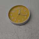 PATIKIL 8 Inch Wall Clock, 3D Number Quartz Battery Operated Silent Non-Ticking Round Wall Clocks for Office Bedroom Decorative, Yellow