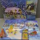 Artscope 4 Pieces Christmas Wall Art Canvas Prints - Snow Scene Picture Painting - Modern Wall Artwork Framed for Gifts Bathroom Home Kitchen Office Christmas Decor - 30 x 30 CM