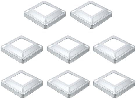 uxcell 7Pcs Post Base Cover, 6"x6" (Internal Size 3.25"x3.25") Metal Integral Style Post Skirt, Porch Column Wrap for Post Fence Deck Cable Railing Baluster Stair Rails, Silver