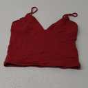 SUUKSESS Women Sexy Deep V Neck Sleeveless Fitted Basic Tops Y2K Tank Top Cami Red M