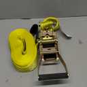 4 inch Ratchet Straps 30ft Heavy Duty with Flat Hook for Flatbed Trailer Winch Strap 4 inch Flatbed Straps Ratcheting Yellow 1 Pack