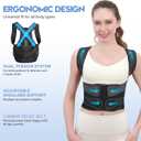 Posture Corrector for Women and Men with Bionic System, Upgraded Back Brace, Adjustable Full Back Support, Shoulder Straightener, Neck, Upper and Lower Back Pain Relief M-Black-4