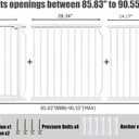 Heavy Duty Baby & Dog Safety Gate, Extra Wide 85.8-90.5 Inch,White Metal, Tension Mounted No Drilling Pet Gate for Large Openings