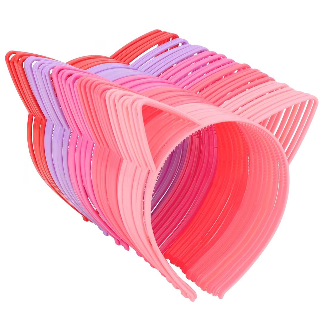 COCIDE 36Pcs Cat Ears Headbands Plastic Taylor Party Decorations Kitty Headbands for Girls Gabby Party Favors Birthday Supplies for Women Halloween Hair Accessories Hair Hoops Costume