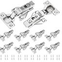 10 Pack 1/2'' Overlay Face Frame Soft Close Hidden Cabinet Hinges, 105 Degree 3D Adjustable Clip On Plate Concealed Kitchen Cupboard Door Hinges with Screws