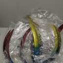 Bits and Pieces Tulip Wind Spinners Outdoor Solar Lighted Metal Wind Spinner, Large Kinetic Garden Sculptures, Crackle Glass Light, Multi-Colored Garden Decor