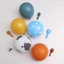 Balloons Combination, 91 Pcs Cow and Clouds Party Balloons Garland Arch Kit,Slate Blue,Natural Sand Cloud,Retro Burnt Orange,Mustard Yellow Balloon for Birthday Party