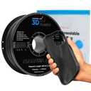ATARAXIA ART Flexible PLA Filament 1.75mm,Flexible 3D Printer PLA 1Kg/2.2lb Spool 5X Longer Stretch,Easy Than TPU Extruder,89A Shore Hardness,.03mm Patent Formula,Filament Storage Bag, FPLA Black