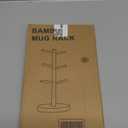 Wisuce Black Coffee Mug Tree, Updated Thick Bamboo Mug Holder Base,Coffee Cup Stand Mug Holders with 6 Hooks for Countertop Cup Rack Organizer Stand (Black)