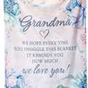 Afterprints Gifts for Grandma Blanket, Grandma Birthday Gifts, Valentines Day Presents for Grandmother from Grandkids, We Love You Soft Throw Blankets 50" x 60"