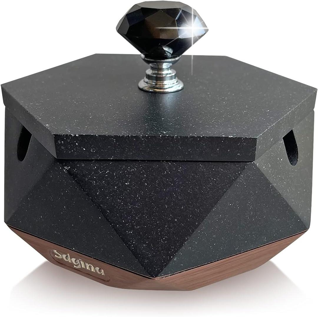 Ashtray for Outside Patio, Black Ash Tray with Lid and Removable Liner, Perfect Outdoor Ashtray for Cigarette Smokers, Cool Outdoor Ashtrays for Patio Waterproof/Windproof