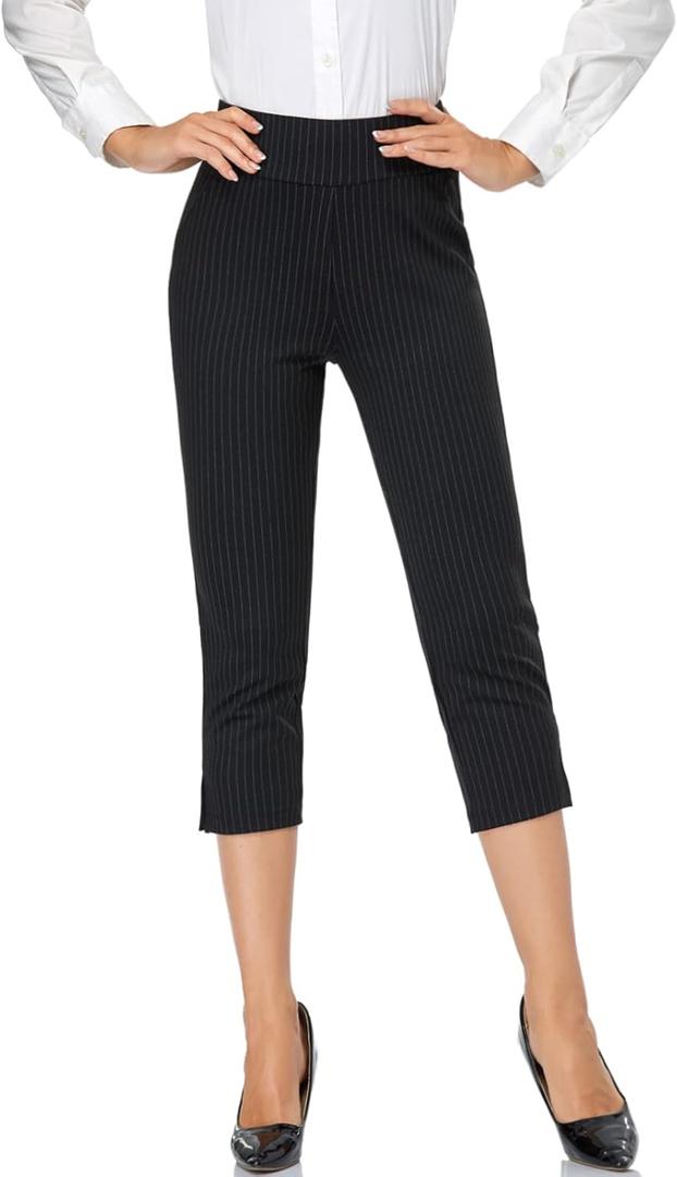 Tapata Women's Capri Dress Pants 19"/20.5" Stretch High-Waist Crop Office Work Pants Summer Casual Capris Slacks Yoga (Medium)