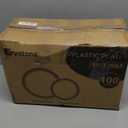 200PCS Gold Plastic Plates, Disposable Party Plates with Gold Rim, Include 100 Dinner Plate and 100 Elegant Dessert Plate for Party and Wedding