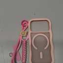 Leriufa for iPhone 17 Pro Max Case Cute Wavy Matte Pink |Compatible with MagSafe, Color-Matched Lanyard, Military Grade Shockproof, Slim & Durable, Travel-Ready & Stylish