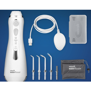 Waterpik Cordless Advanced 2.0 Water Flosser For Teeth, Gums, Braces, Dental Care With Travel Bag and 4 Tips, ADA Accepted, Rechargeable, Portable, and Waterproof, White WP580