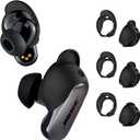 [3 Pairs] Ear Tips Covers for Bose QuietComfort Earbuds II&Bose QuietComfort Ultra Earbuds, WOFRO Anti Slip Silicone Sport Wingtip Anti Scratches Eartip Accessories (S/M/L)-Black