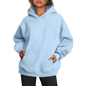 Trendy Queen Womens Oversized Hoodies Fleece Sweatshirts Fall Fashion Pullover Sweaters Winter Clothes (X-Small, Sky Blue)