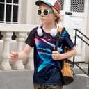 RAISEVERN Boys Girls 3D Graphic Printed T-Shirts Short Sleeve Summer tees for 4-14 Years (M)