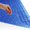 Yimobra Shower Mat Bathtub Mat Non Slip 40 x 16, Bath Mat for Tub Floor with Big Suction Cups and Drain Holes, Machine Washable Shower Mats for Inside Shower, Phthalate Latex Free, Clear Navy Blue