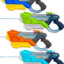 4 Pack Water Guns for Kids and Adult, Long Range 600ML Water Squirter, Colorful Super Blaster Soaker with Clear Visible Water Tank, Swimming Pool Summer Beach Outdoor Fighting Toys
